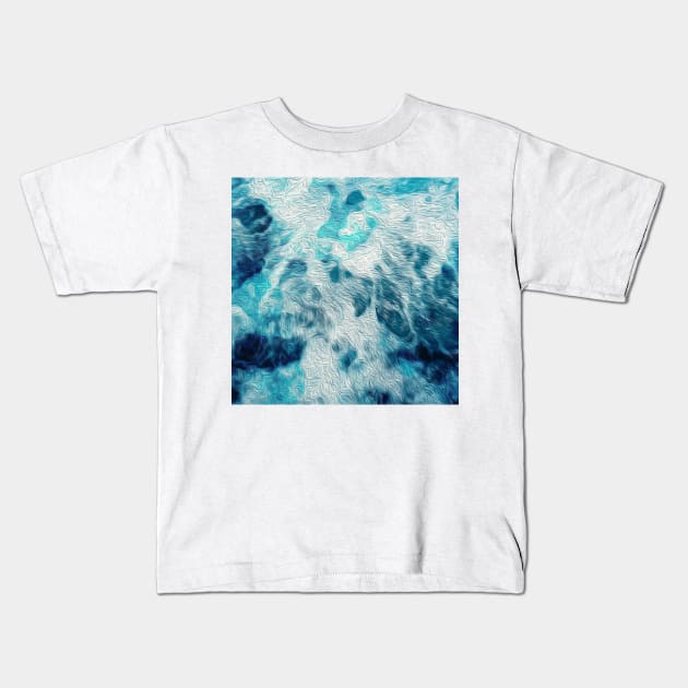 Beautiful Blue Waves 4 Kids T-Shirt by peachesinthewild
